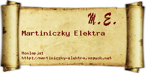 Martiniczky Elektra névjegykártya